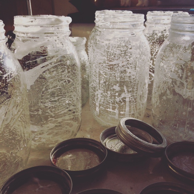Soapy canning jars