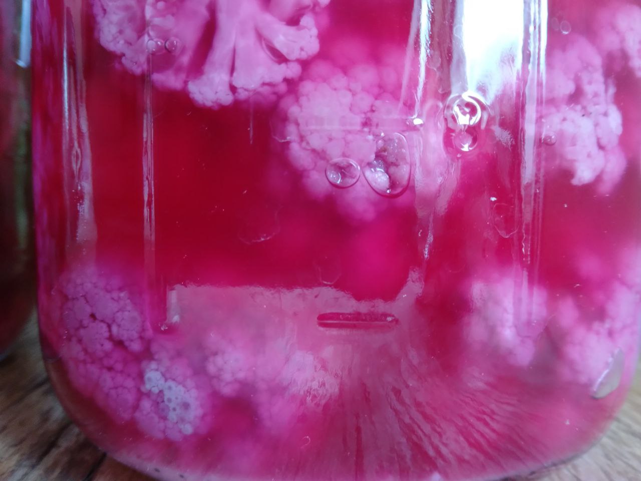 Fermented cauliflower close up